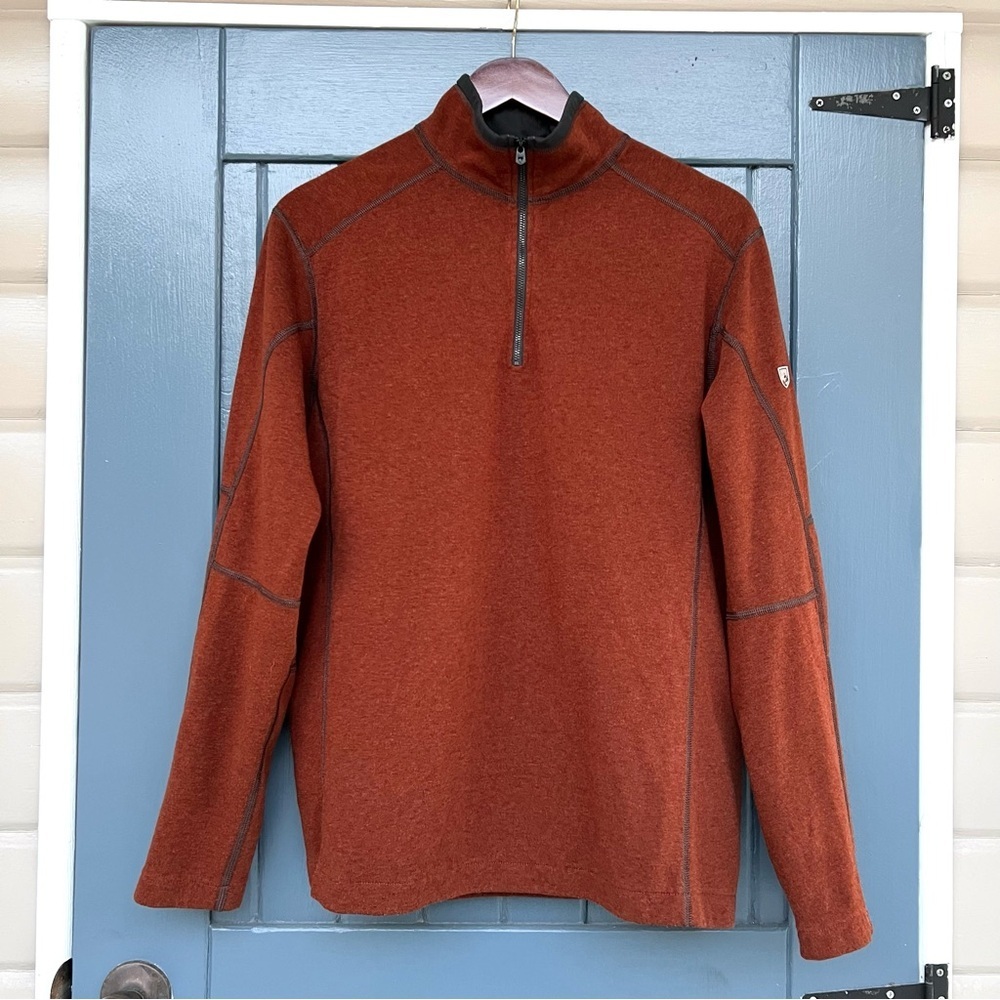 Kuhl Revel 1/4 Kashmira Fleece
Zip Men's Rust Half-Zip Sweater Size Large